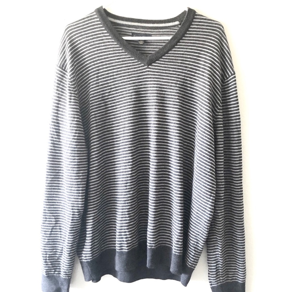 CLUB ROOM merino wool blend striped sweater XL